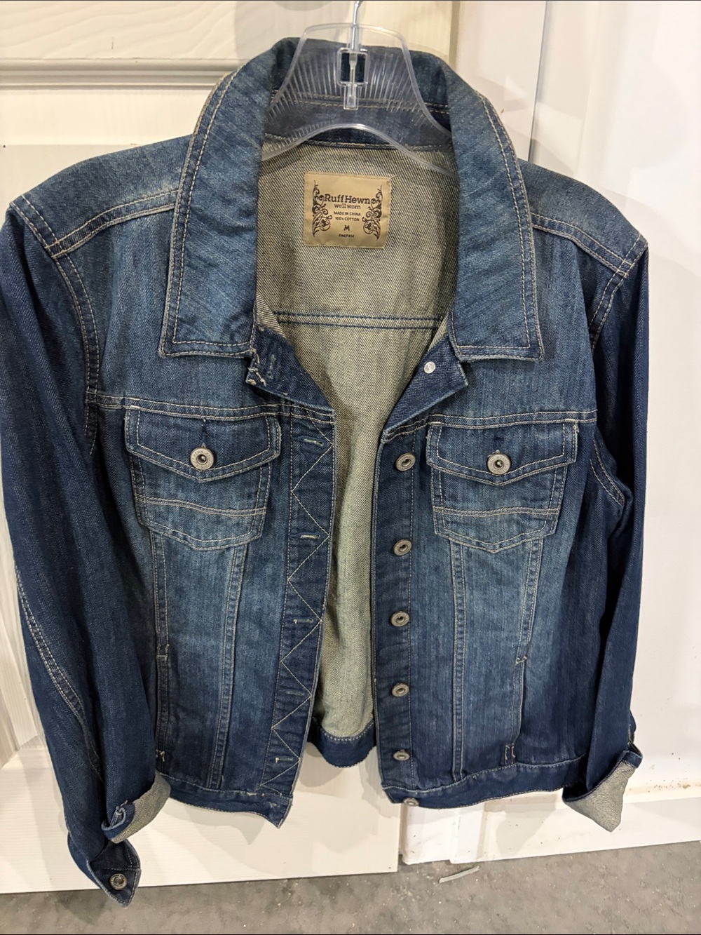 Ruff Hewn Blue Denim Jacket with Label Patch